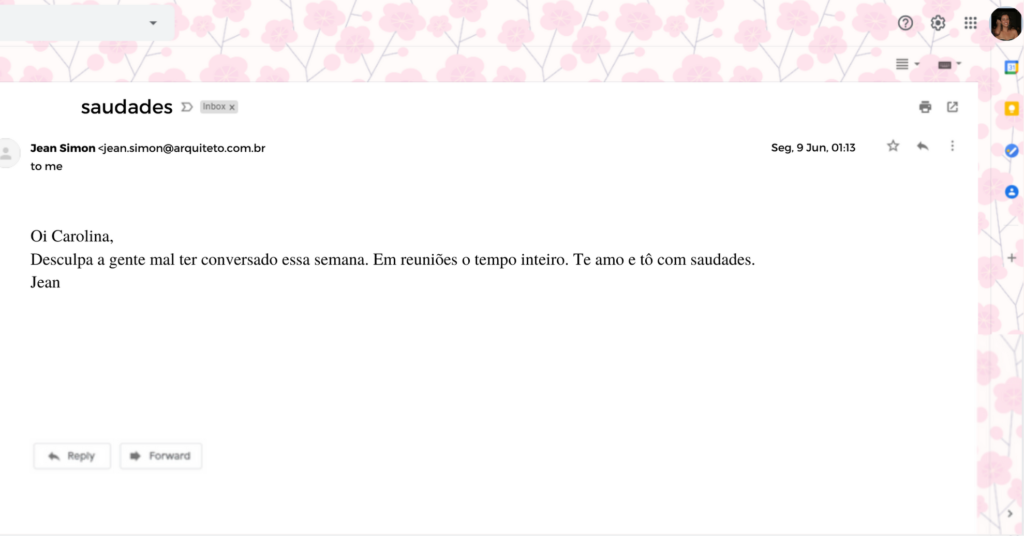 Email Jean to Carolina - Loveandpizza. it - Daniela Pesconi-Arthur